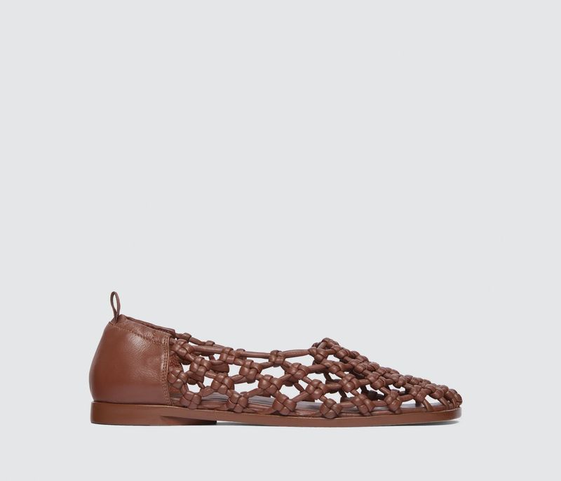 SALLY WOVEN LEATHER FLAT