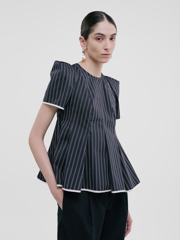 NILLA TOP NAVY STRIPES COTTON