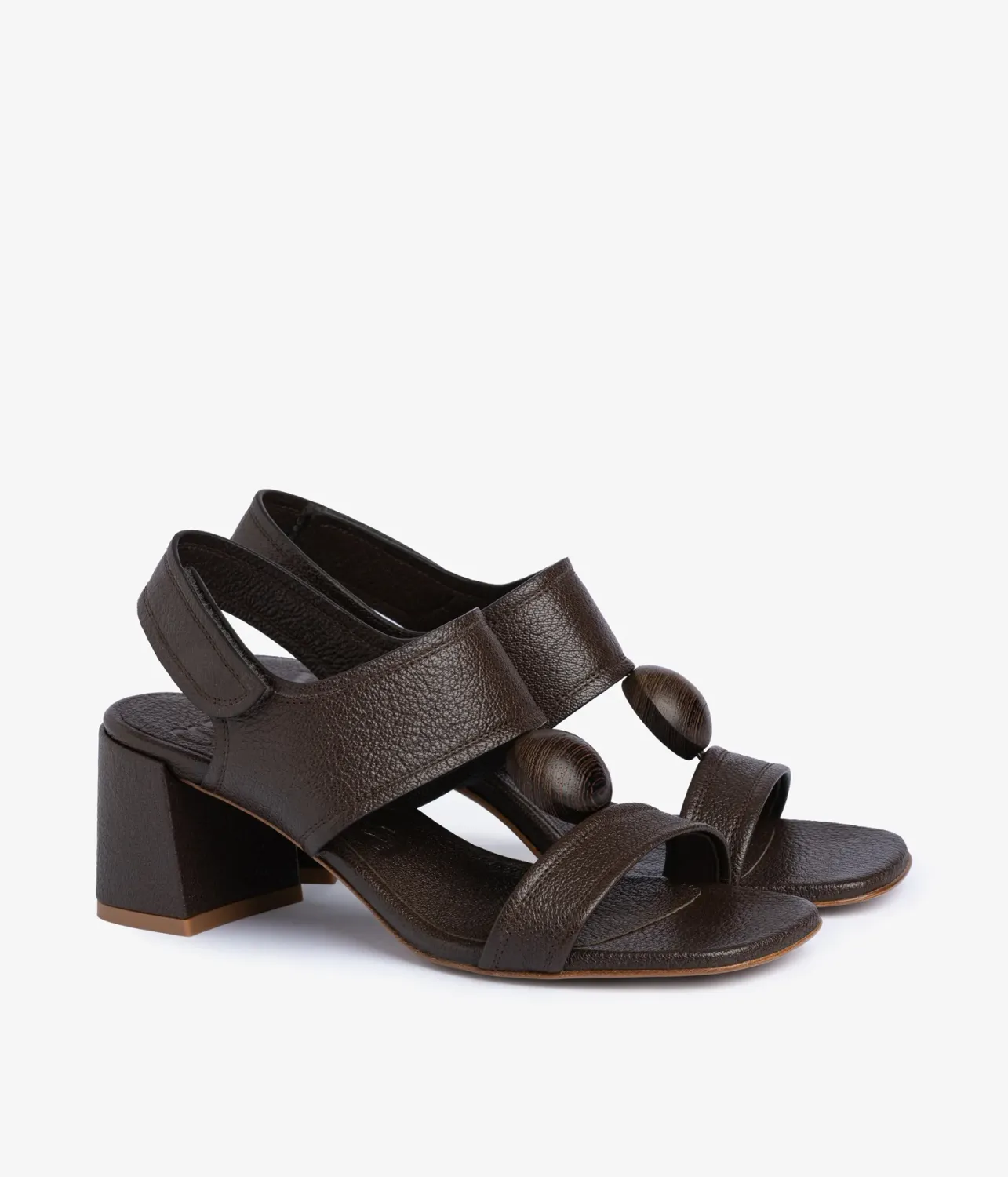 URIANA WOOD CABOCHON MIDI SANDAL