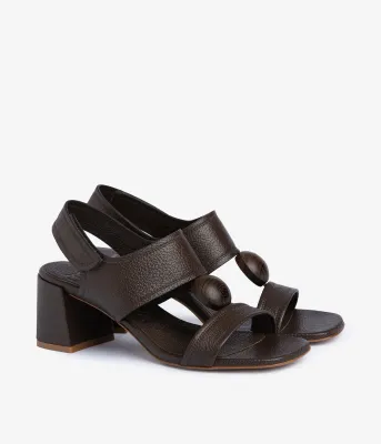 URIANA WOOD CABOCHON MIDI SANDAL