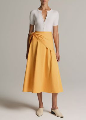 COTTON SCARF-TIE SKIRT