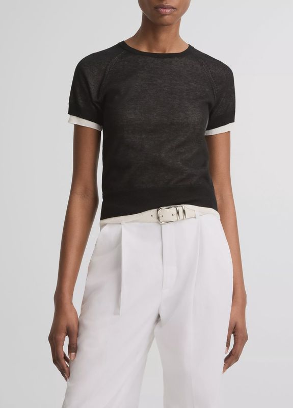 DOUBLE LAYER RAGLAN SLEEVE CREW