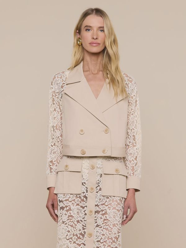 NOVELLE LACE SLEEVE TRENCH