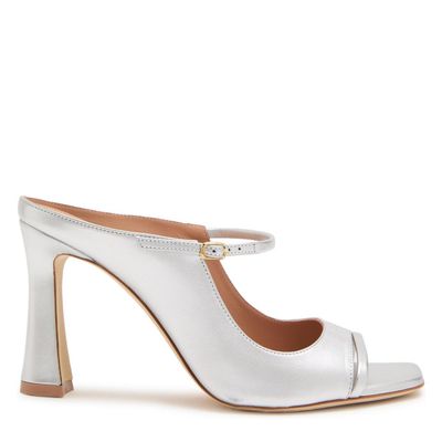 RANIA 90 LEATHER HEELED MULES
