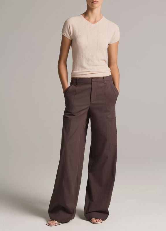 POINTELLE WOOL SHORT SLEEVE SWEATER