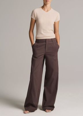 POINTELLE WOOL SHORT SLEEVE SWEATER