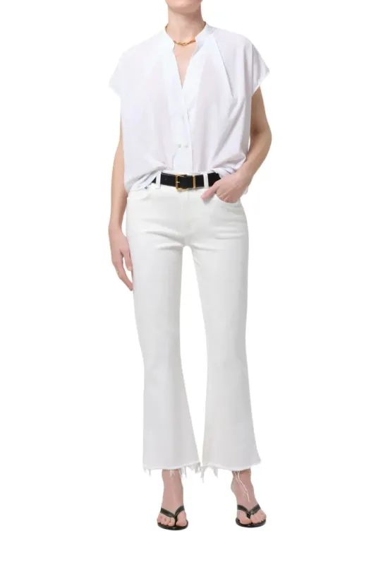 GOLDIE KICK FLARE 27 RAW HEM JEAN- SOFT WHITE