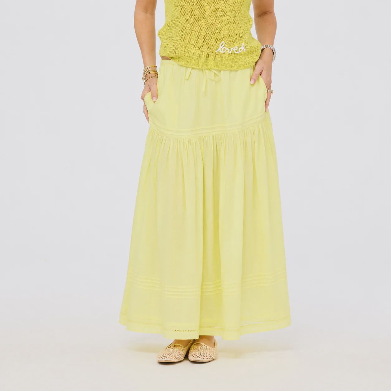 VACANCE PINTUCK SKIRT