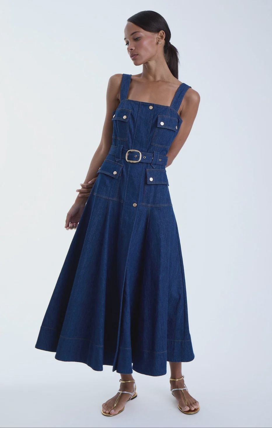 JENNA DENIM MIDI DRESS