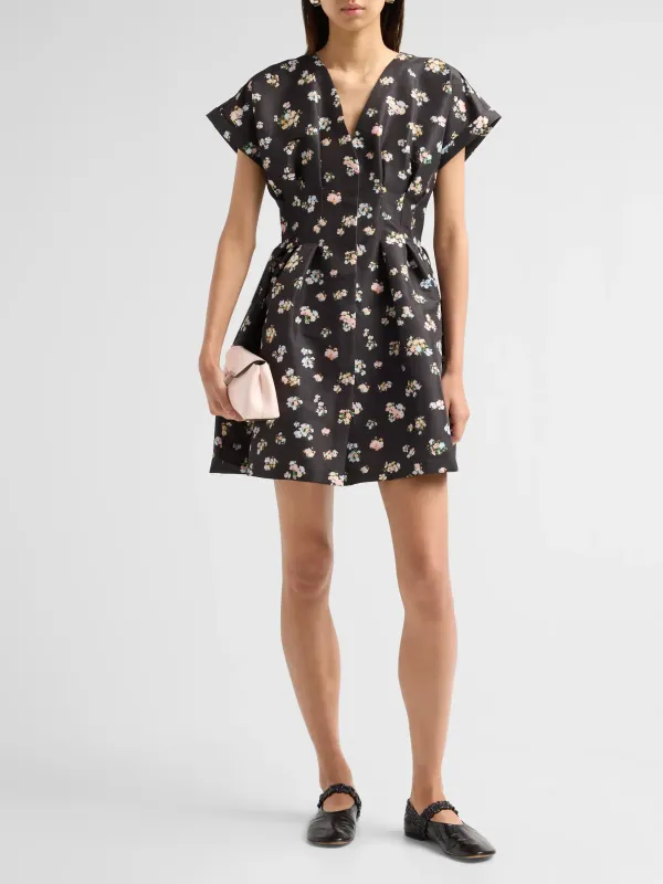 BILLIE DRESS MIDNIGHT BLOSSOM TAFFETA
