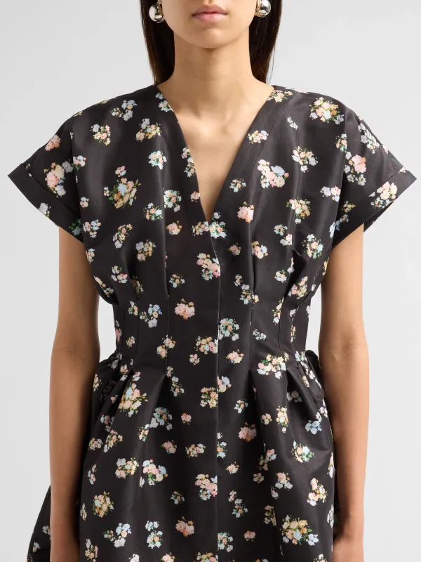 BILLIE DRESS MIDNIGHT BLOSSOM TAFFETA