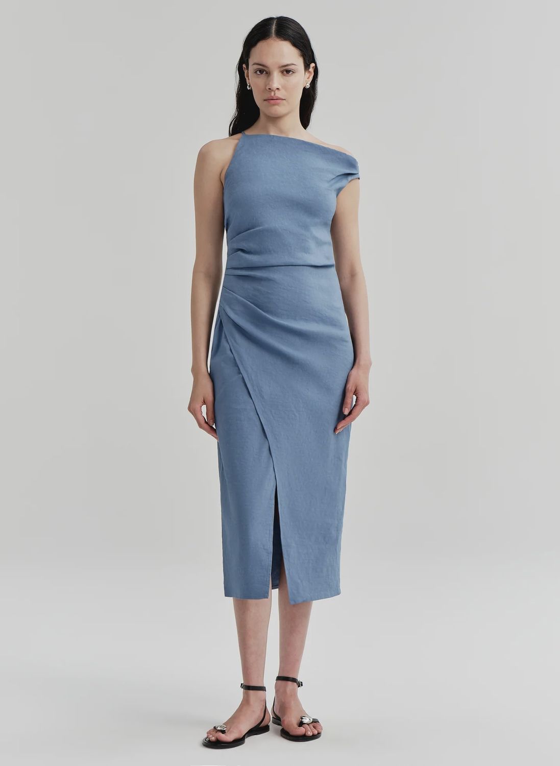 LYRA LINEN MIDI DRESS