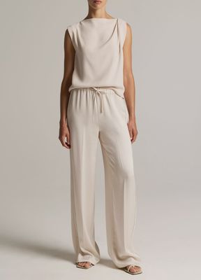 MID WAIST SHINE CREPE PULL ON PANT
