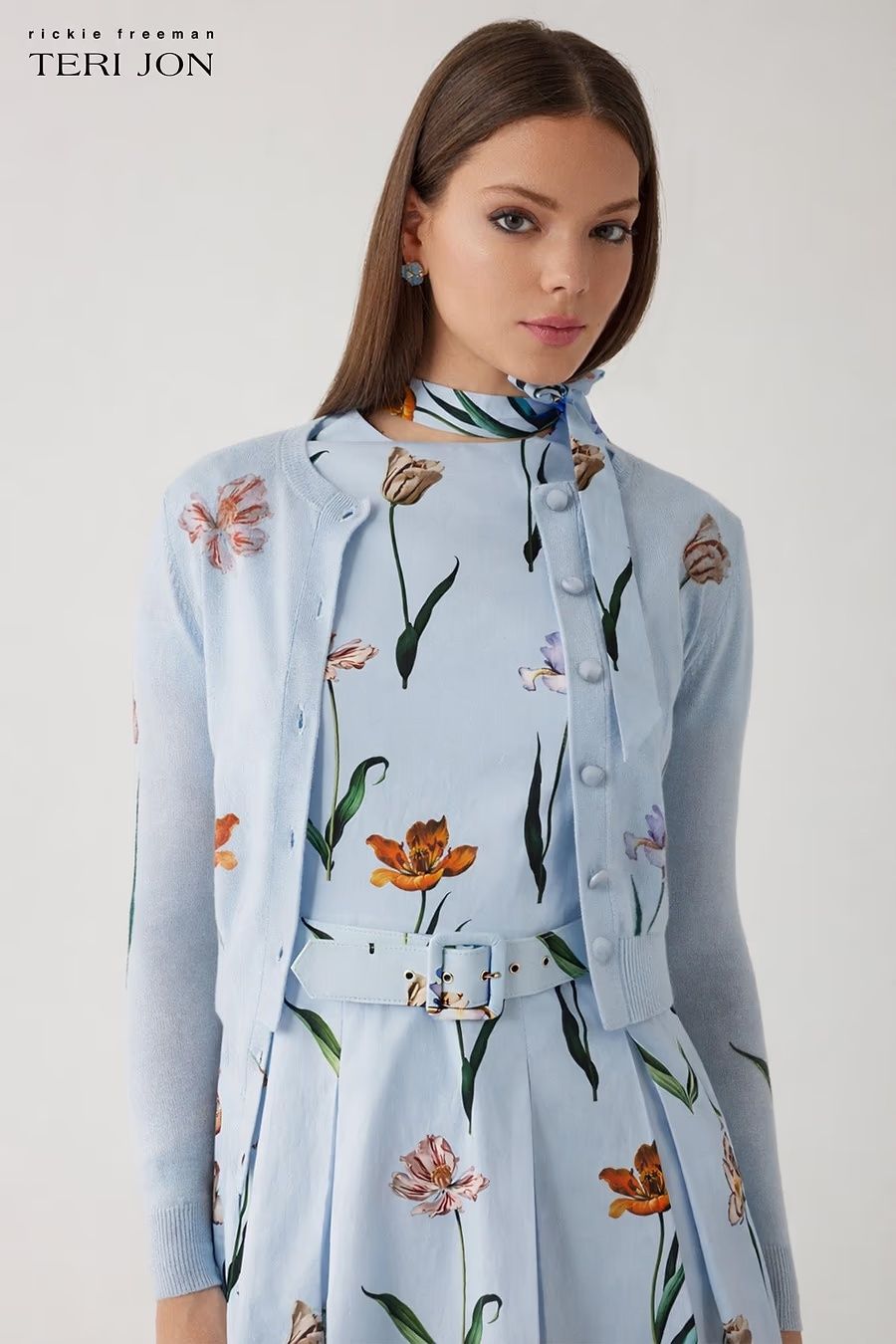 KNIT CARDIGAN PRINTED FLOWER 26K933C