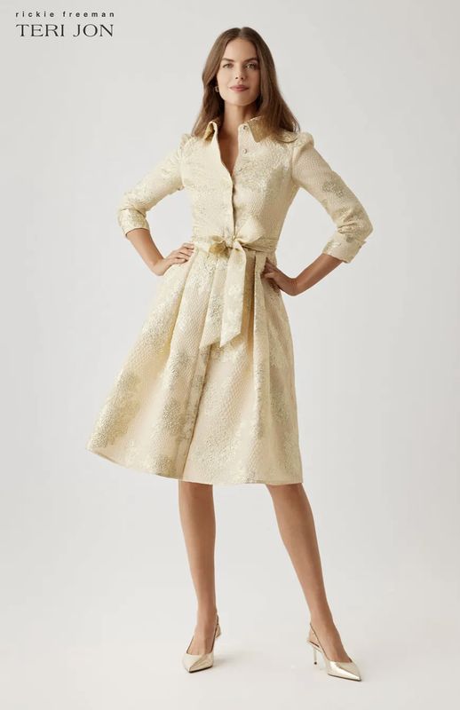 METALLIC JACQUARD SHIRT DRESS 267213
