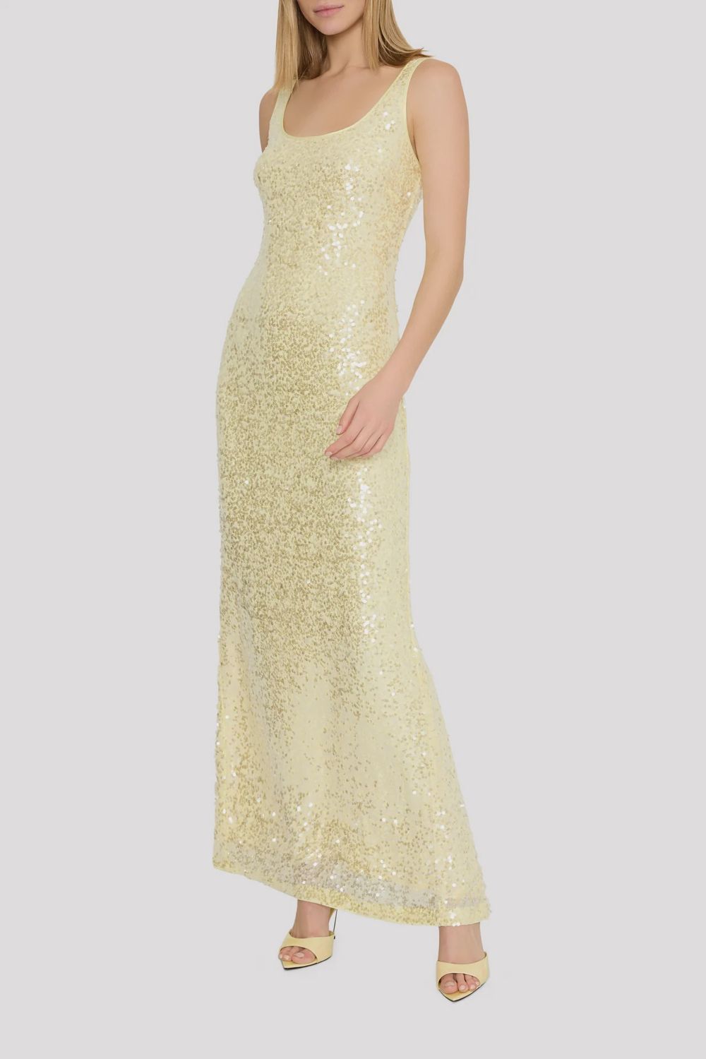 TATUM STRETCH SHIMMER SEQUINS SCOOP NECK