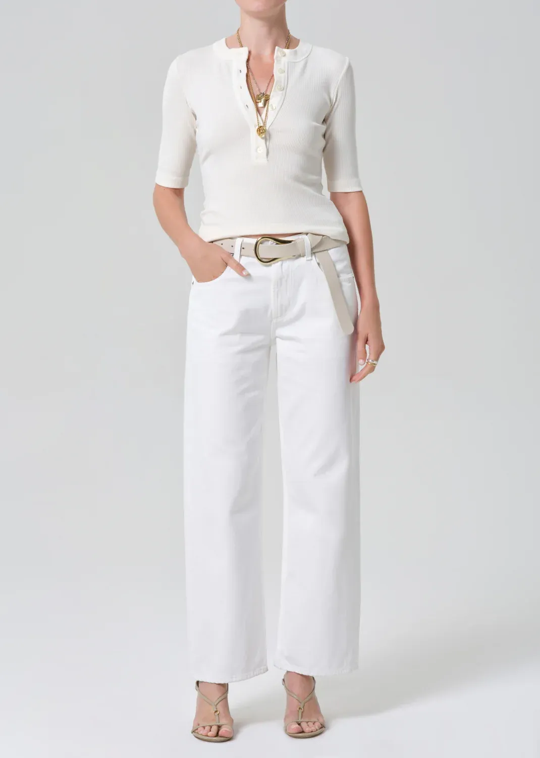 LINDZ EASY STRAIGHT JEAN, Color: PASHMINA (OFF WHITE), Size: 25