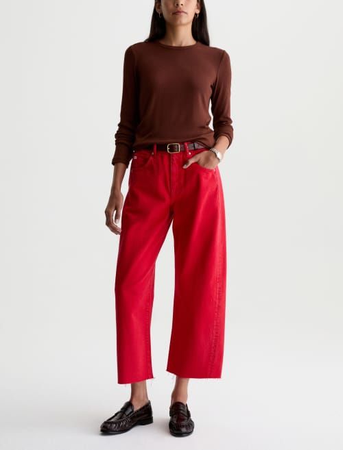 HATTIE CROP HIGH-RISE BARREL JEAN