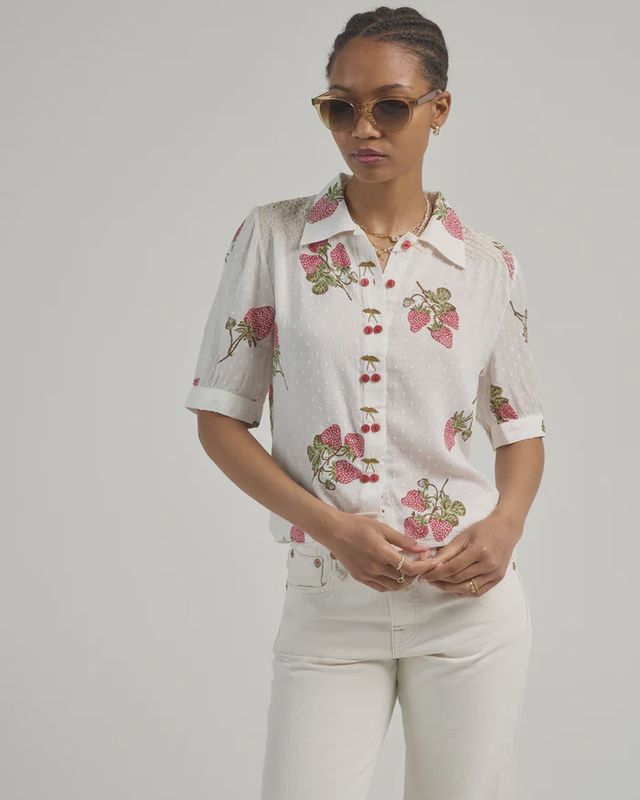 PEYTON STRAWBERRY DOT SHIRT