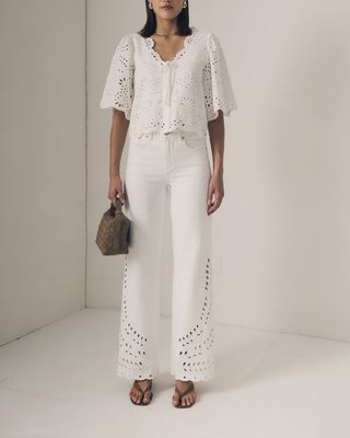 COLUMN EYELET JEAN