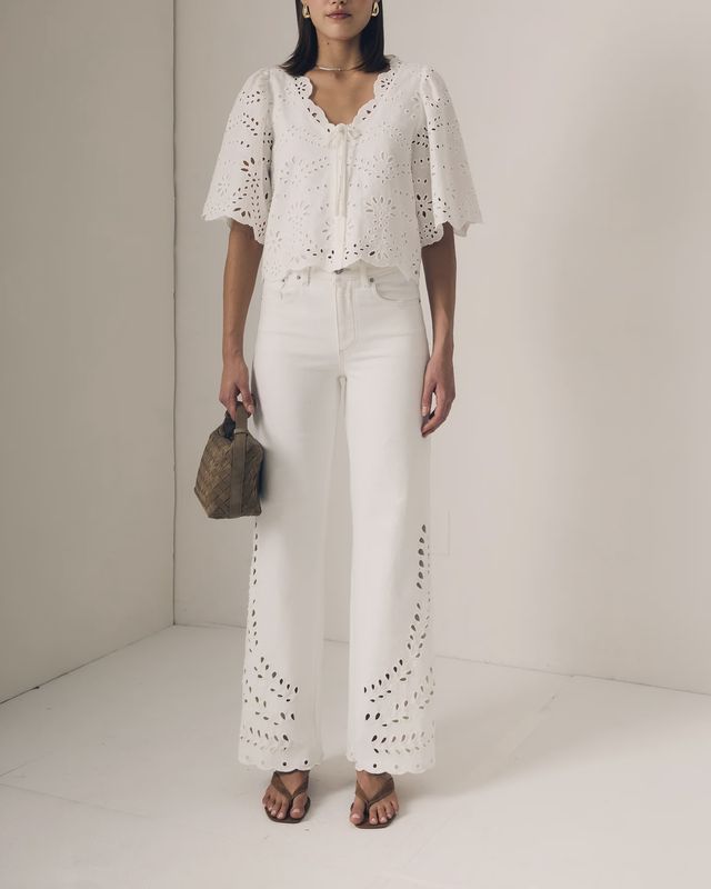 COLUMN EYELET JEAN
