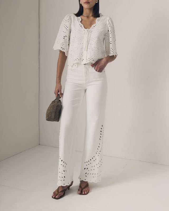 COLUMN EYELET JEAN