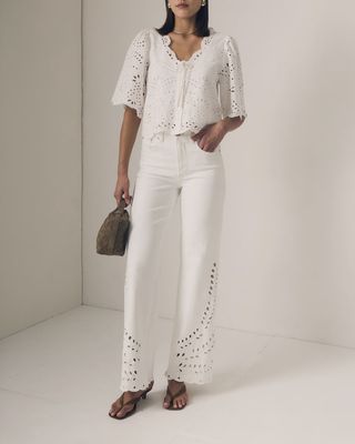 COLUMN EYELET JEAN