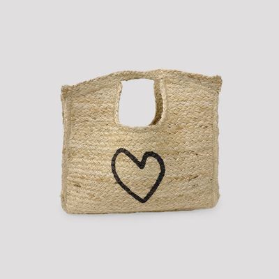 IMPERFECT HEART JUTE TOTE