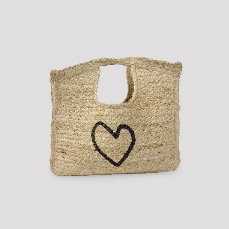 IMPERFECT HEART JUTE TOTE