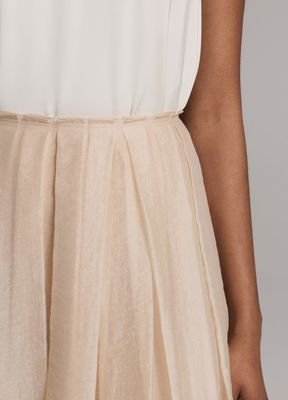 PLEATED LAYERED SKIRT