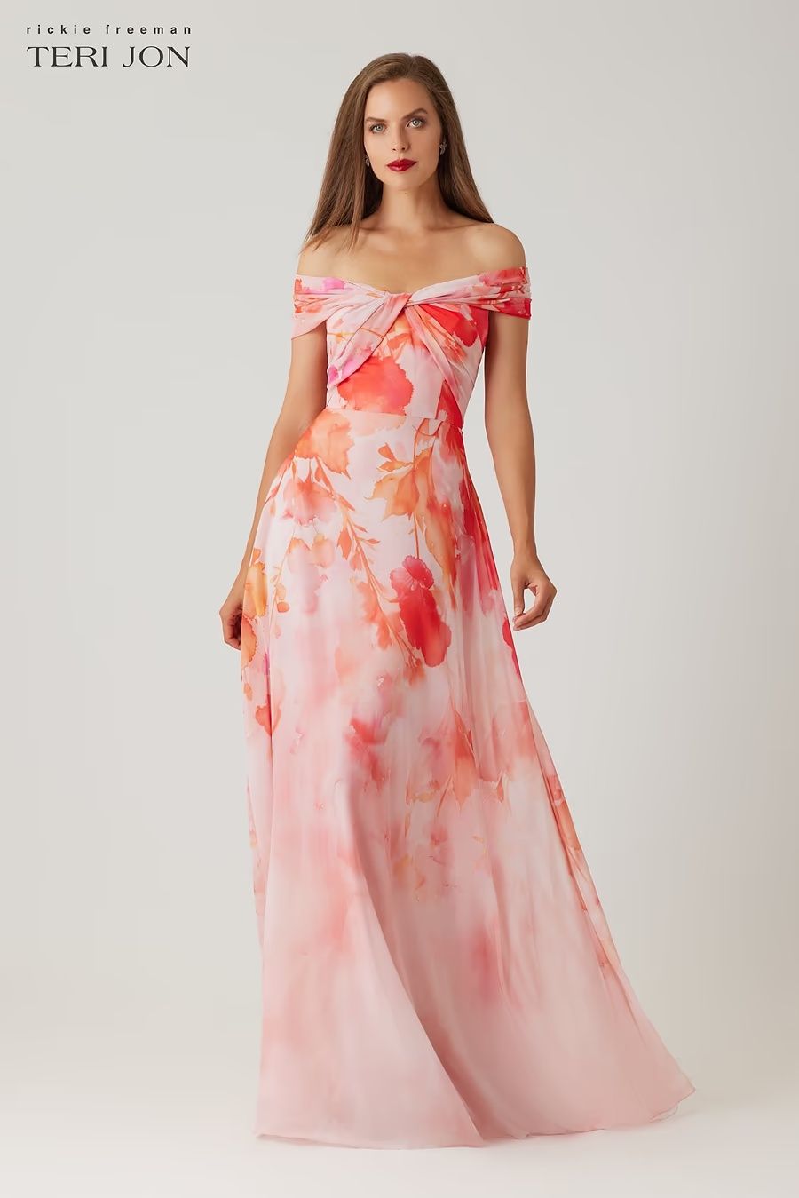 CHIFFON OFF THE SHOULDER TWIST GOWN 266003