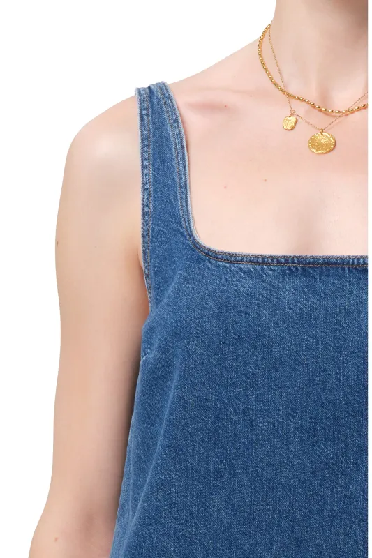 SILVANA DENIM SHIFT MINIDRESS