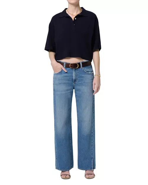 TRACK HIGH RISE WIDE LEG JEAN