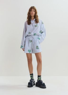 JUSTE EMBROIDERED MINI SHORTS