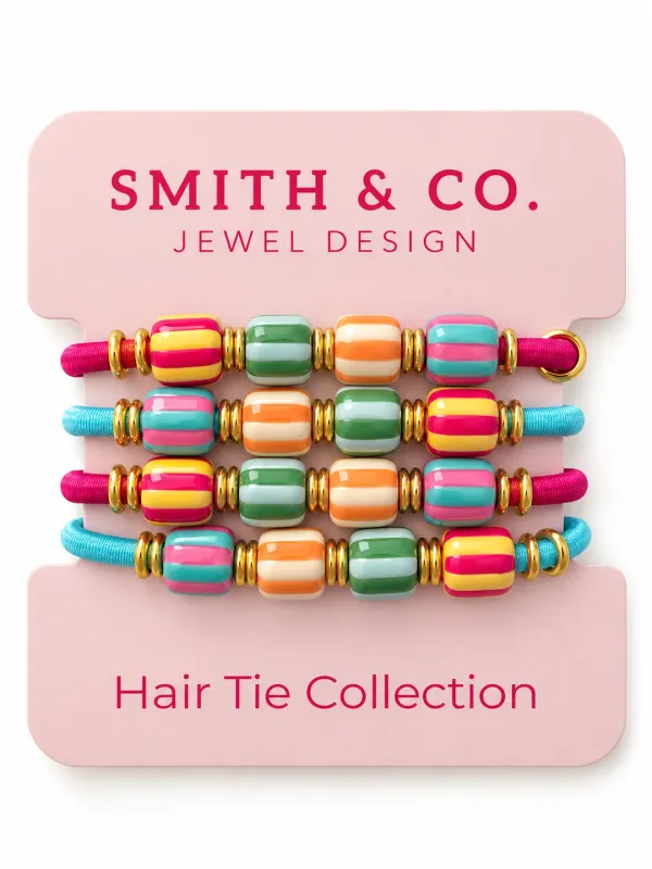 SALT AND SUN BEADED HAIR TIE BRACELET SET
