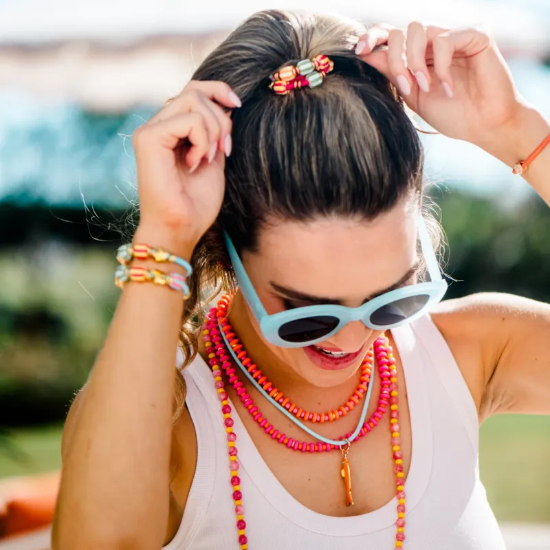 SALT AND SUN BEADED HAIR TIE BRACELET SET