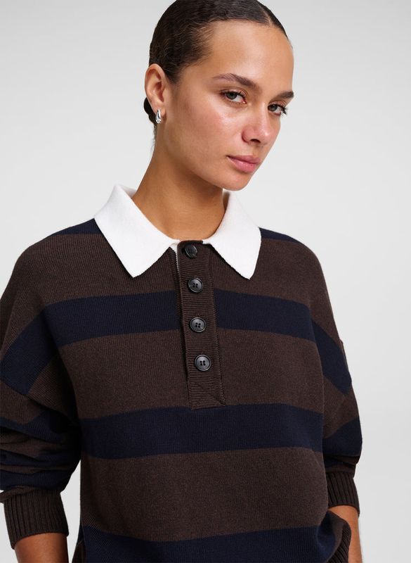 ALEXA COTTON POLO SWEATER