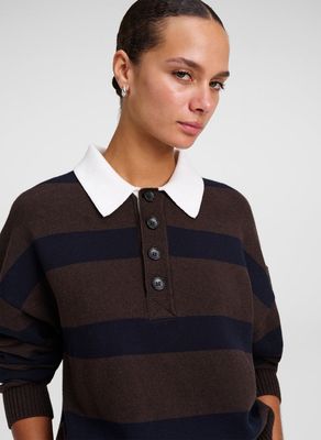 ALEXA COTTON POLO SWEATER