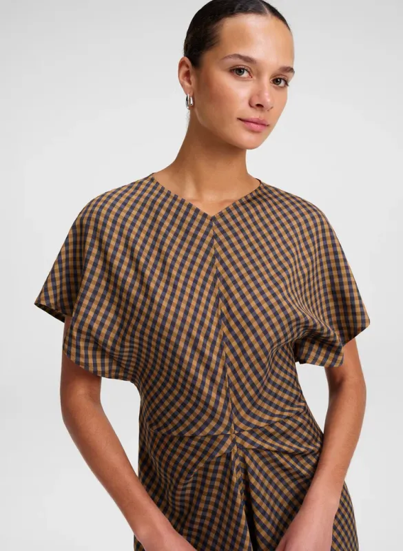 LENI CHCEK MINI DRESS