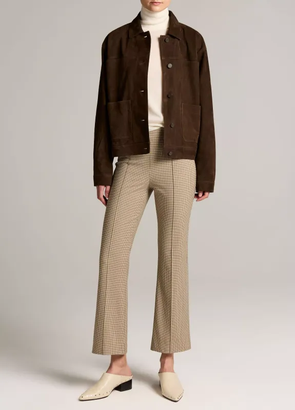 NIKI PLAID MID-RISE CROP FLARE PANT