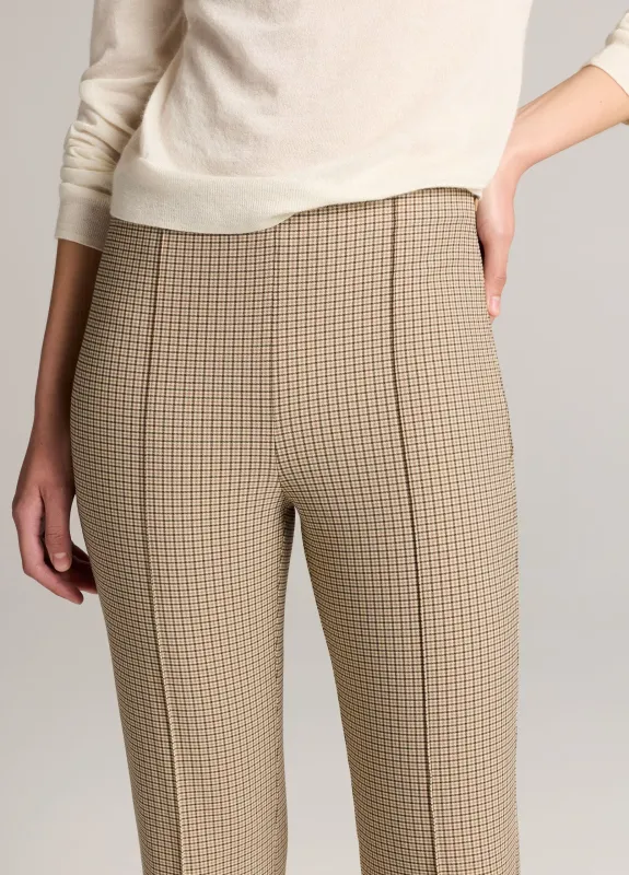NIKI PLAID MID-RISE CROP FLARE PANT