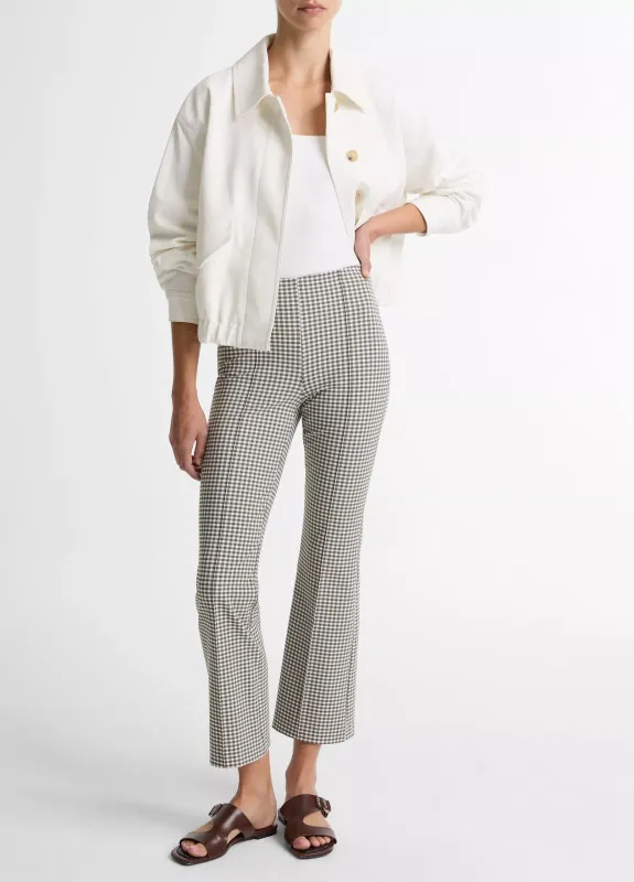 NIKI MID RISE GINGHAM CROP FLARE