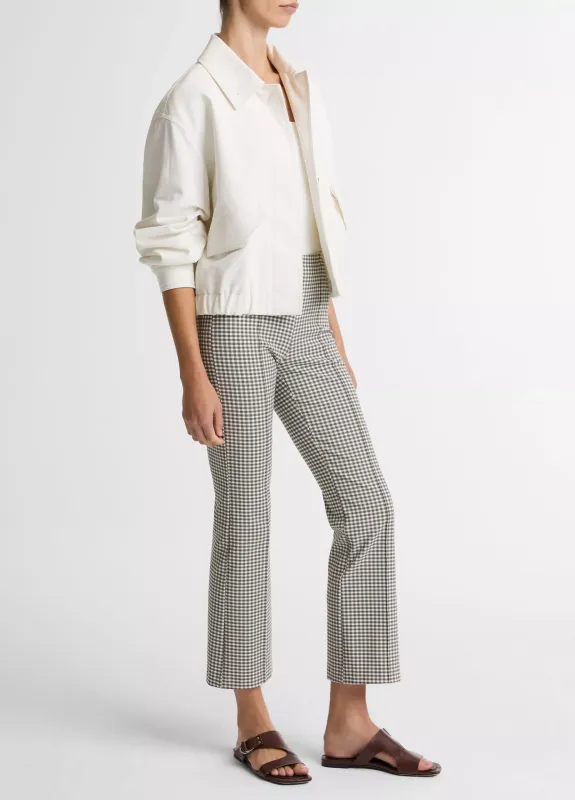 NIKI MID RISE GINGHAM CROP FLARE