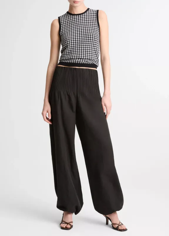GINGHAM ITALIAN WOOL &amp; COTTON-BLEND SHELL