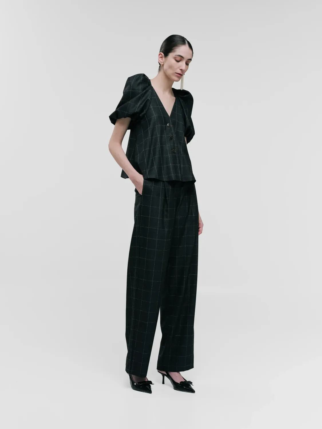 HARPA TOP CHARCOAL WOOL