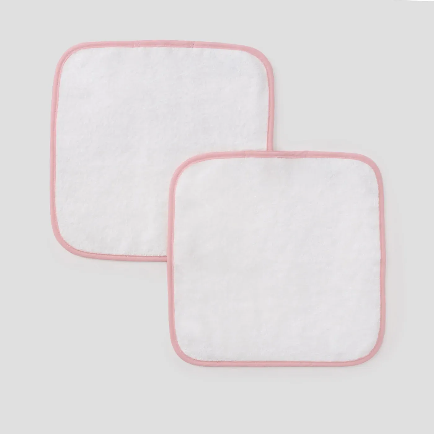 SIGNATURE WASHCLOTHS (PAIR), Color: BALLET PINK ON WHITE