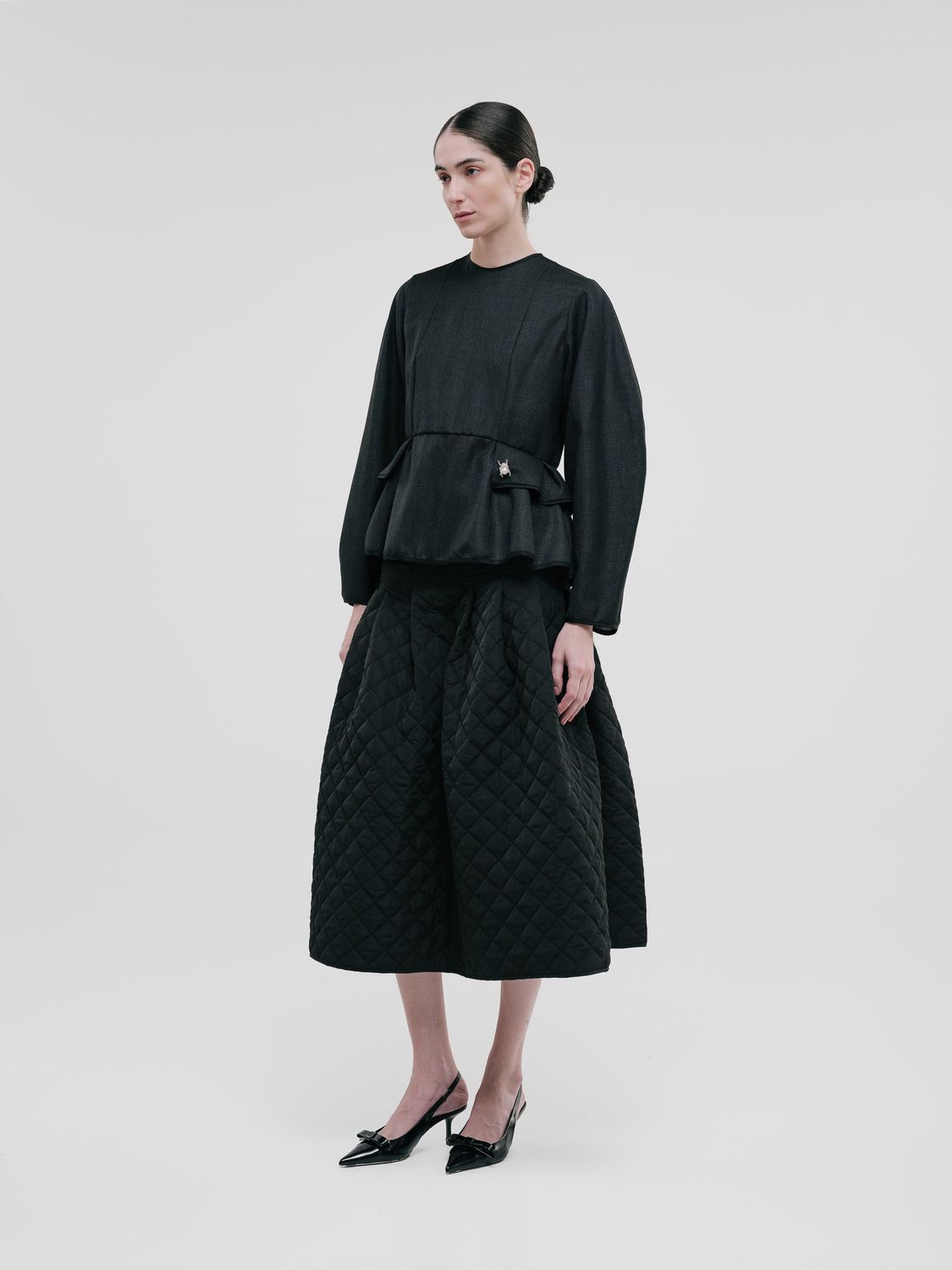 FLORENTINA TOP BLACK WOOL