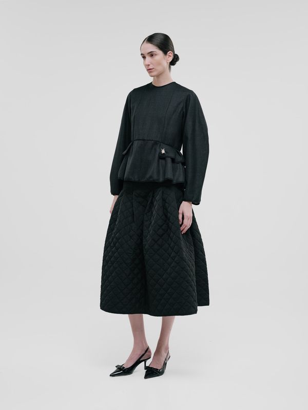 FLORENTINA TOP BLACK WOOL