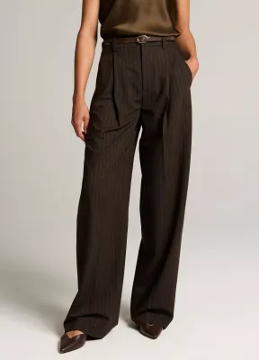 STRIPED HIGH WAIST WIDE LEG TROUSER
