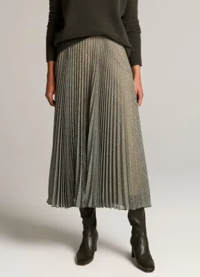 SHEER HOUNDSTOOTH PLEATED PULL ON SKIRT